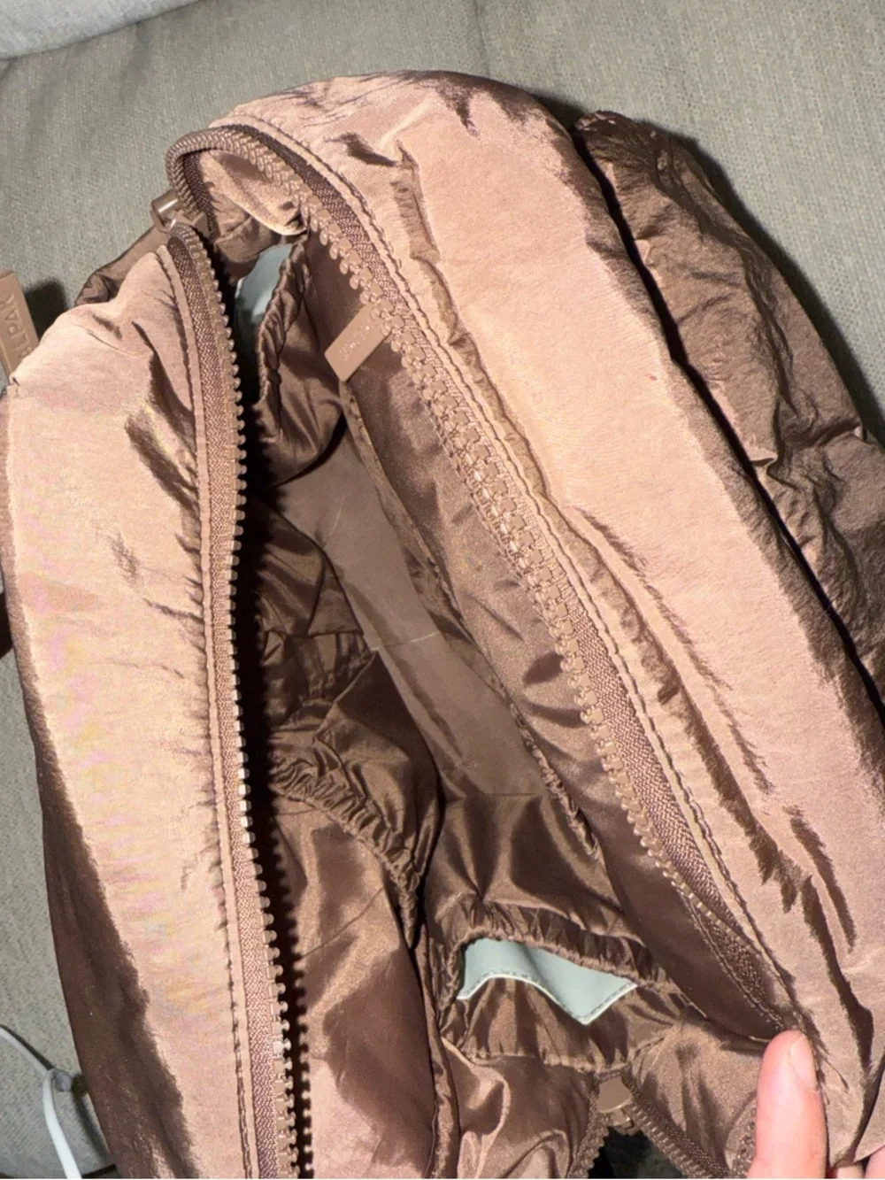 Brown calpak mini diaper backpack
